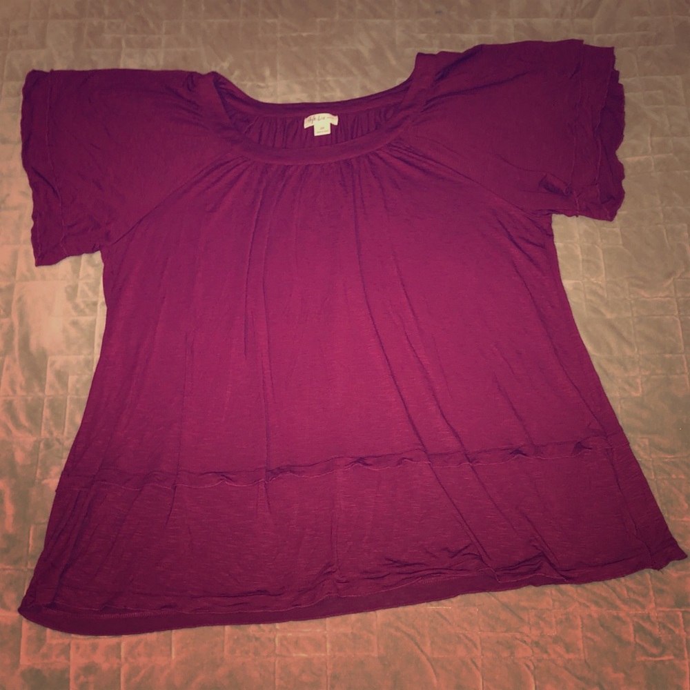 NWOT Size 2x Style & Co Burgundy Tee